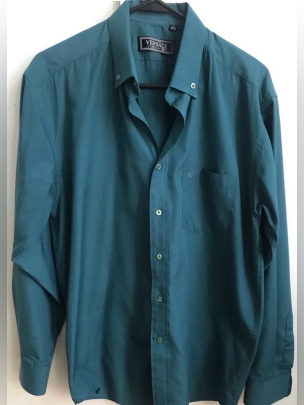 Versace Classic Mens Blue Casual Button Down Shirt